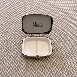 Designer Brass Metal Travel Pill Box by Houder for pocket or purse